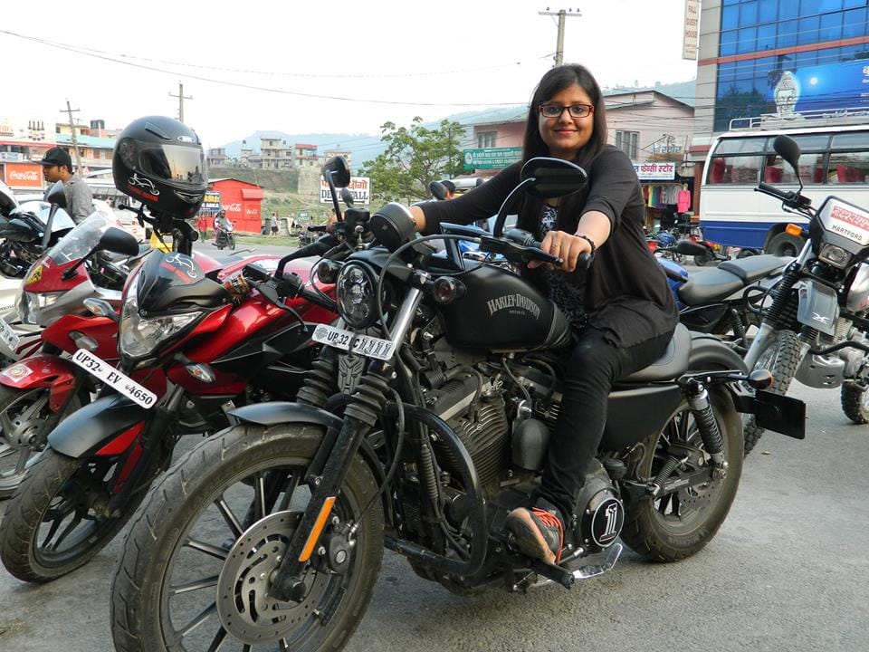 now girl bikers drive sports bike in varanasi road