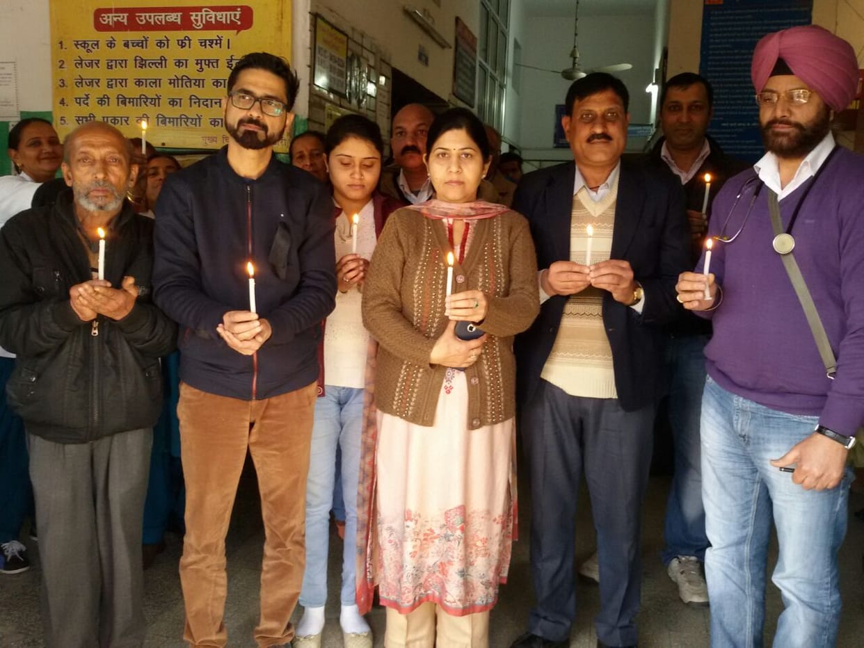 candle march in una
