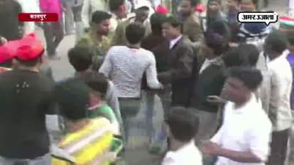 sp- congress workers clashed in Kanpur