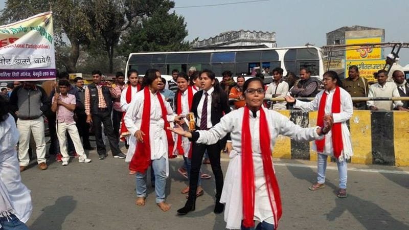 Street theater are voting message