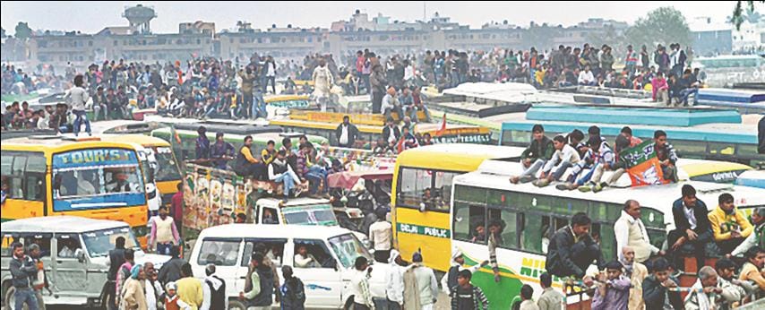 The crowd surrounding the BJP, will dispel exile