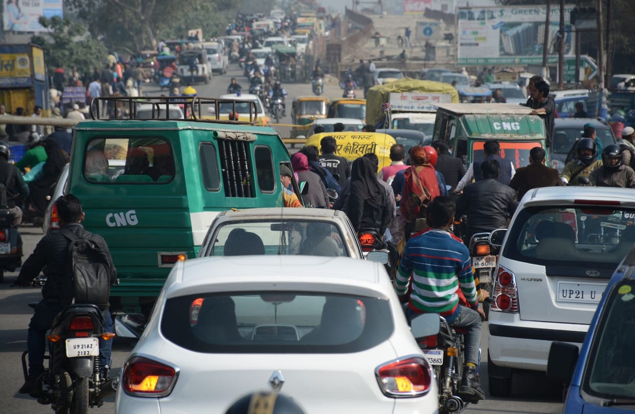 traffic jam, system fail in moradabad  
