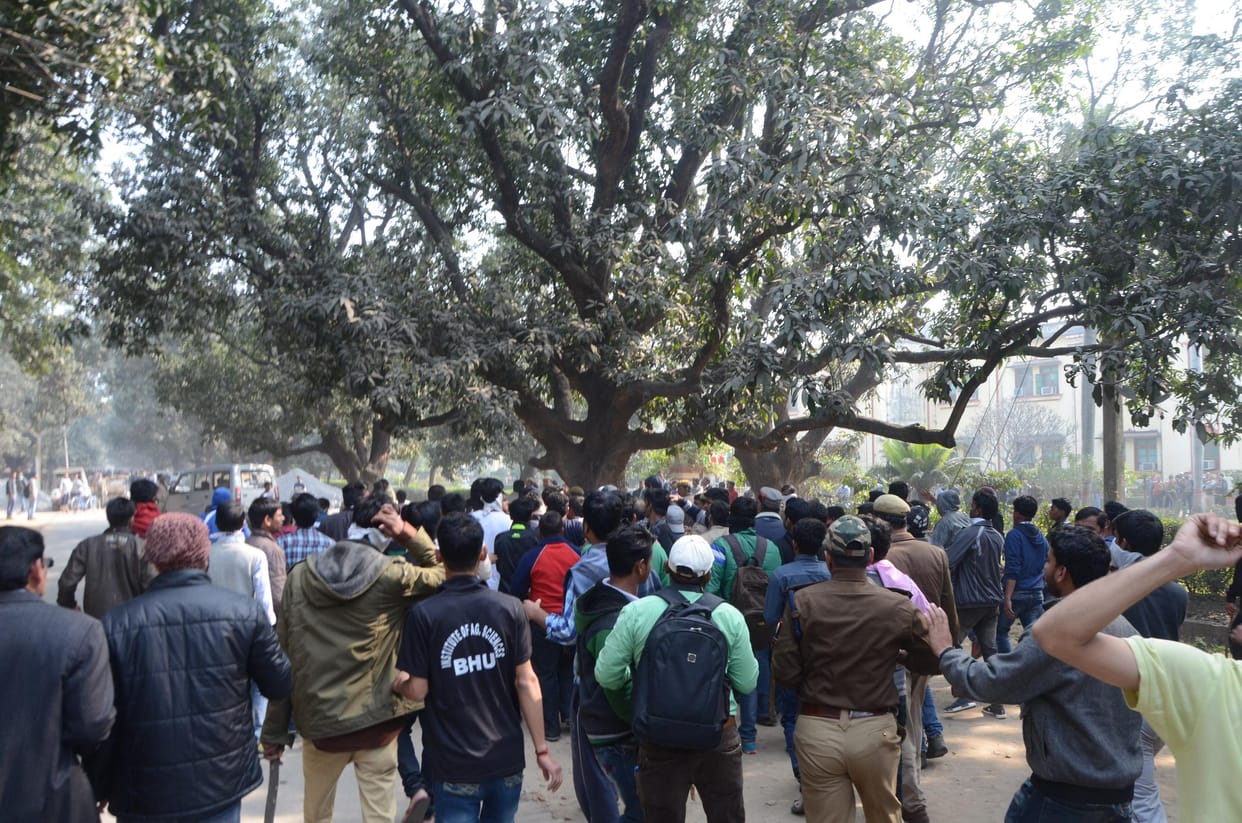 there is chaos and outrage in bhu after professor make video of student