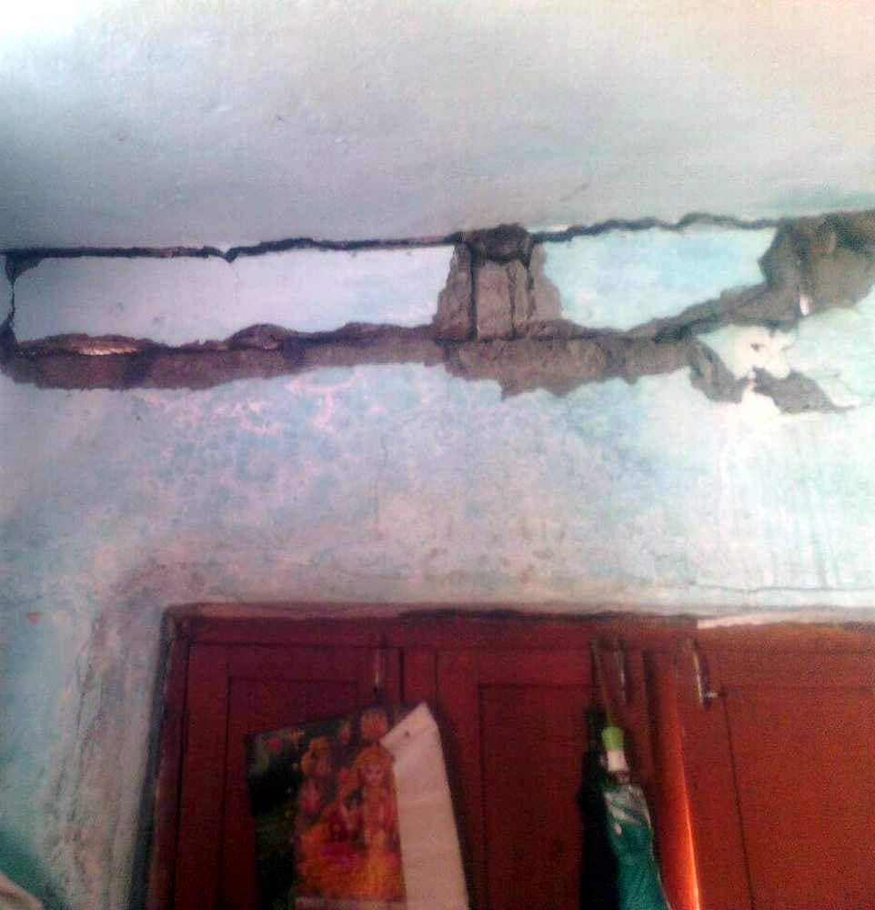 Jasmine had wide cracks in the disaster-hit village