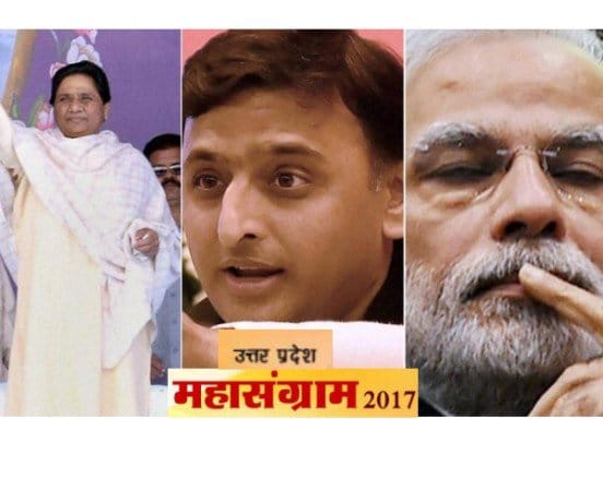 Election campaigning for Uttar Pradesh by political parties.
