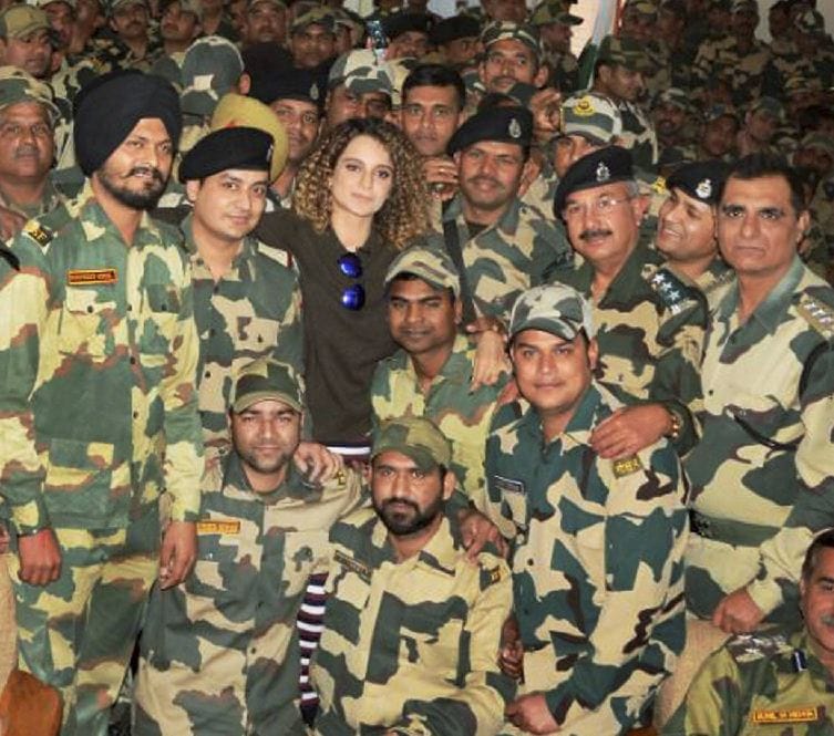 kangana ranaut visited Bsf camp in jammu