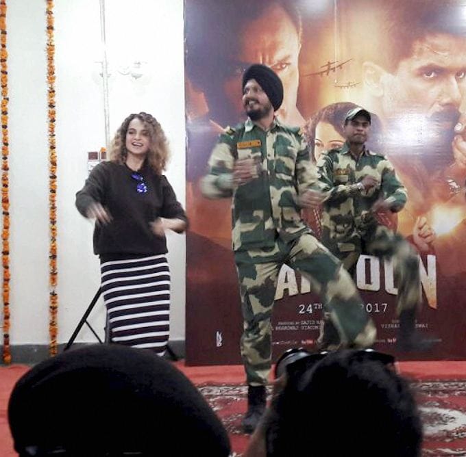 kangana ranaut visited Bsf camp in jammu