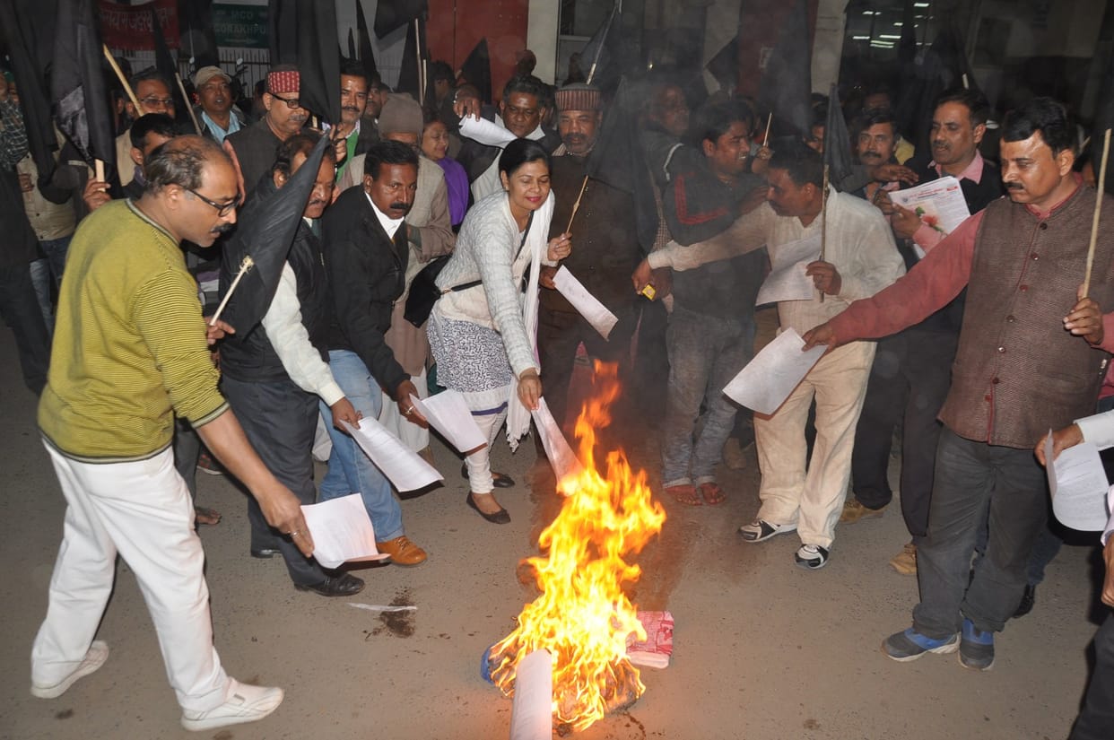 protest by rail union.
