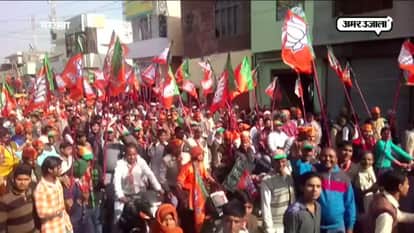 Road show by bjp candidate sangeet som in sardhana