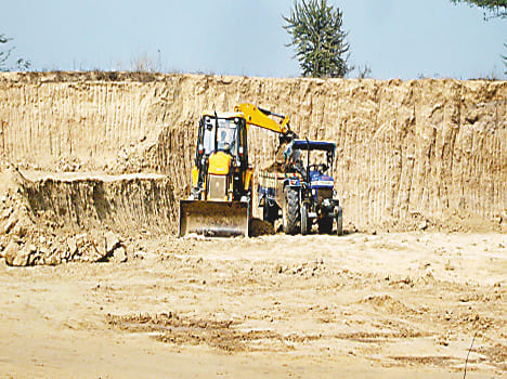 Yamuna are illegally mined in the rugged