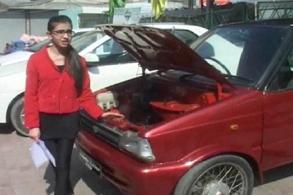 Student of class 9th made a car from motorcycle engine in panipat