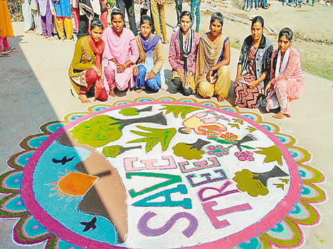 Save made by arranging rangoli message tree