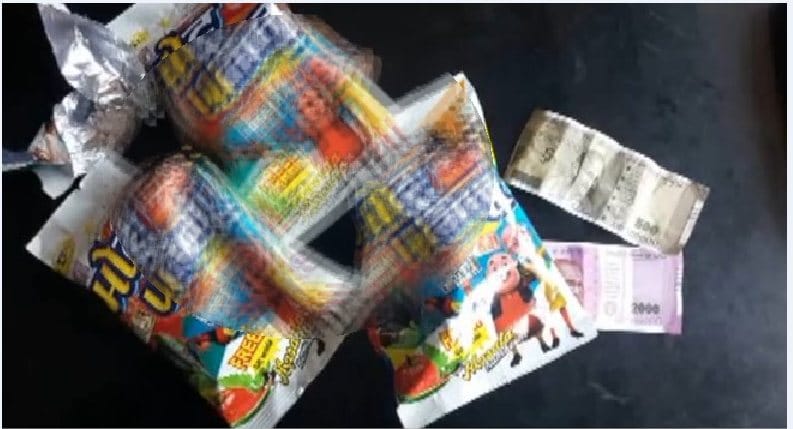 New Currency Notes in Namkin Packets.