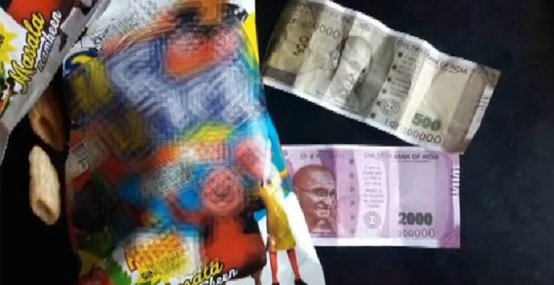 New Currency Notes in Namkin Packets.