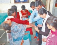 elergey, school students, hospitilize, iching, kaithal