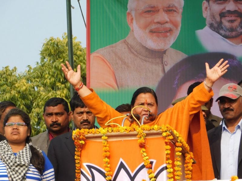 uma bharti in uttarakhand for election rally