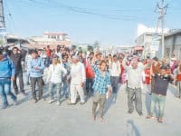 Yellow paw on the illegal occupation was not, had to return back after protest, Karnal