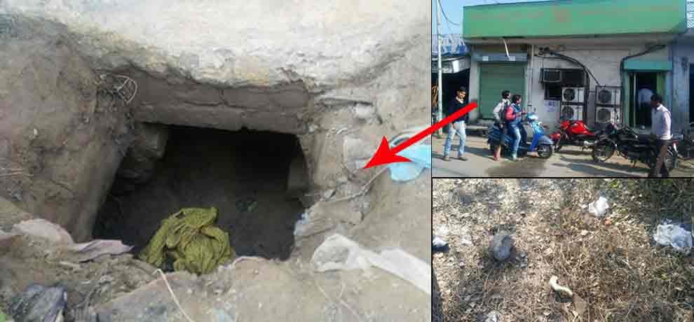 robbers dig 5 feet tunnel behind bank branch to rob bank in muradnagar