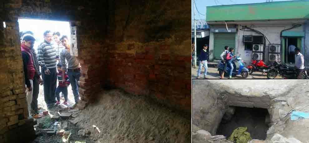 robbers dig 5 feet tunnel behind bank branch to rob bank in muradnagar