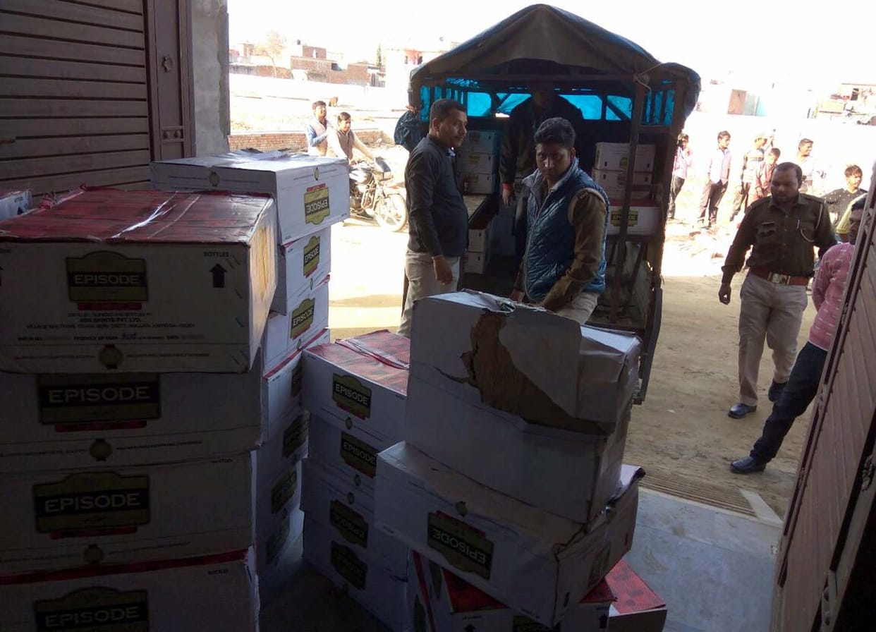 Liquor seized 110 boxes.