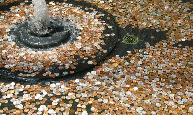 coin collection  in Trevi Fountain of R.om 