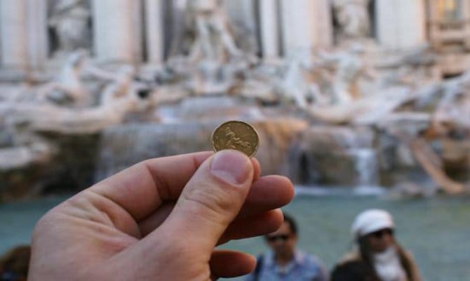 coin collection  in Trevi Fountain of R.om 