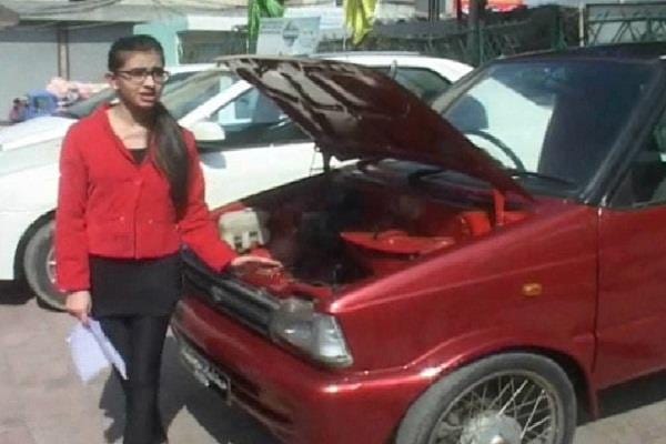 unique car, super biko car named opl assembled by panipat girl ananya luthra by using garbage
