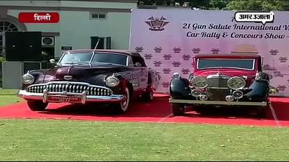vintage car rally in the city