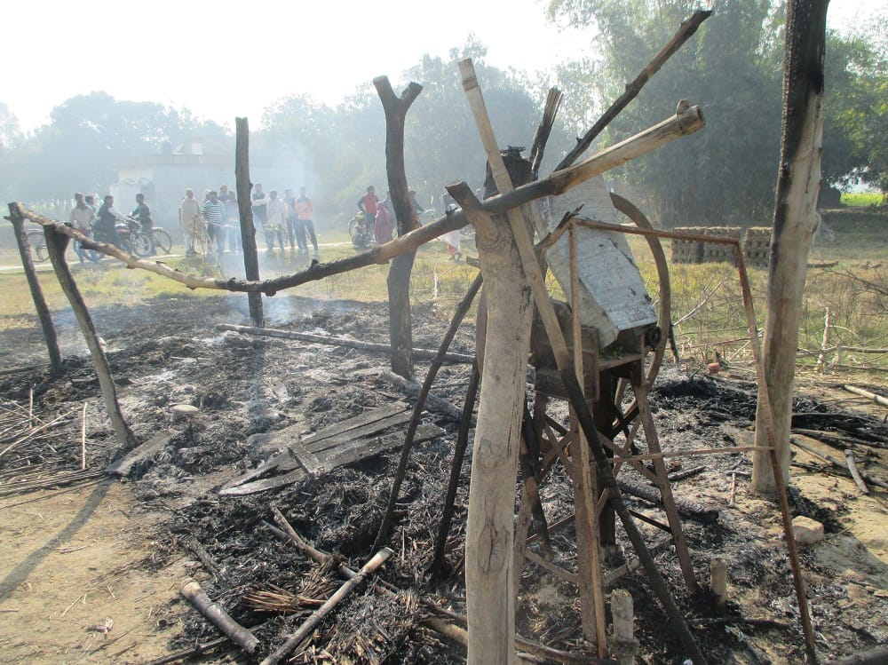 A fire six huts Jlin