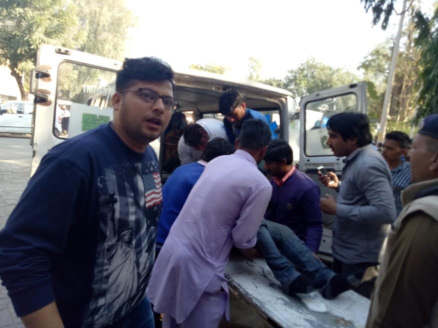 gas tanker hits roadways bus at fatehabat highway, one death and two child missed