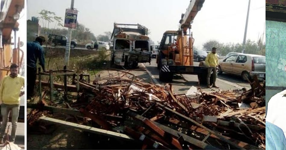 truck hits car in mohali, two boys of delhi killed in accident
