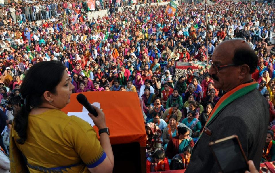 smriti irani in uttarakhand for election rally
