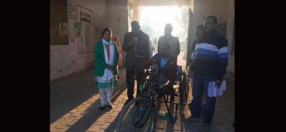 model polling booth in up election first phas voting