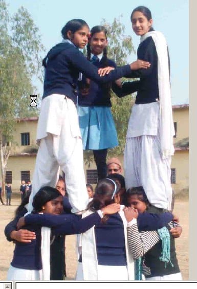 Pyramid built by students The message of voting