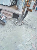 NP administration Utwaya debris lying on the street, Kurukshetra
