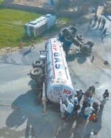 fatehabad, road accident, gas tanker, roadwaz bus  police, harayana
