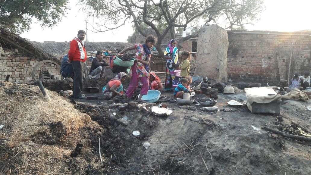 22 huts gutted