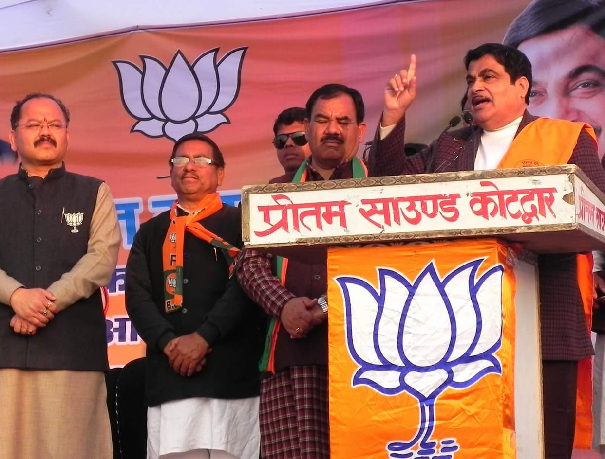 nitin gadkari rally in kotdwar