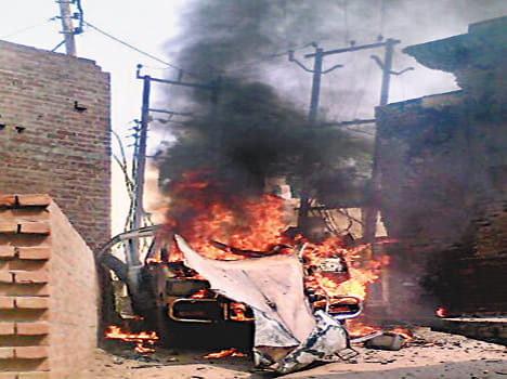 During gas Rifiling van burnt, cracked cylinder with bang