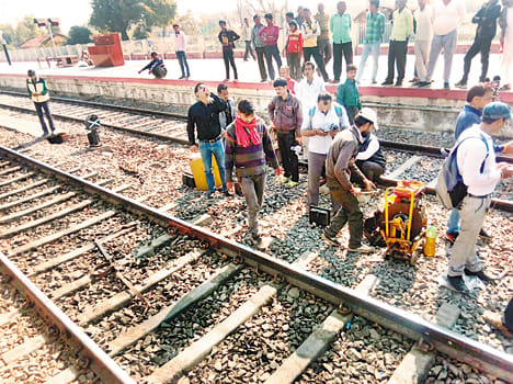 three super fast trains went through broken track