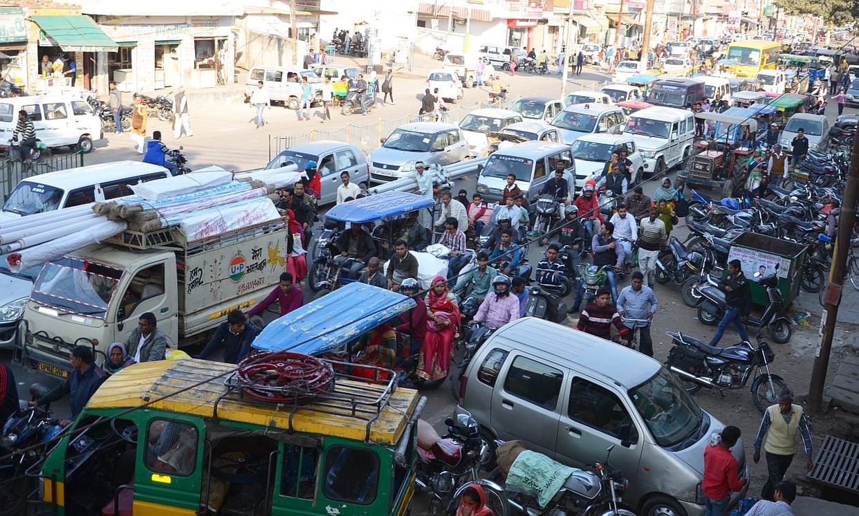 Police in election duty, jam battled city.