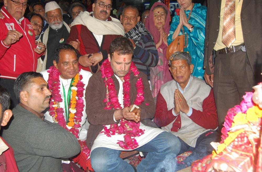 rahul gandhi ganga pujan in haridwar