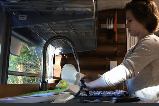 a family in America now live in a converted school bus.