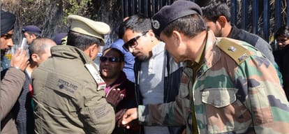 Visually impaired stage protest dharna outside Secretariat Shimla