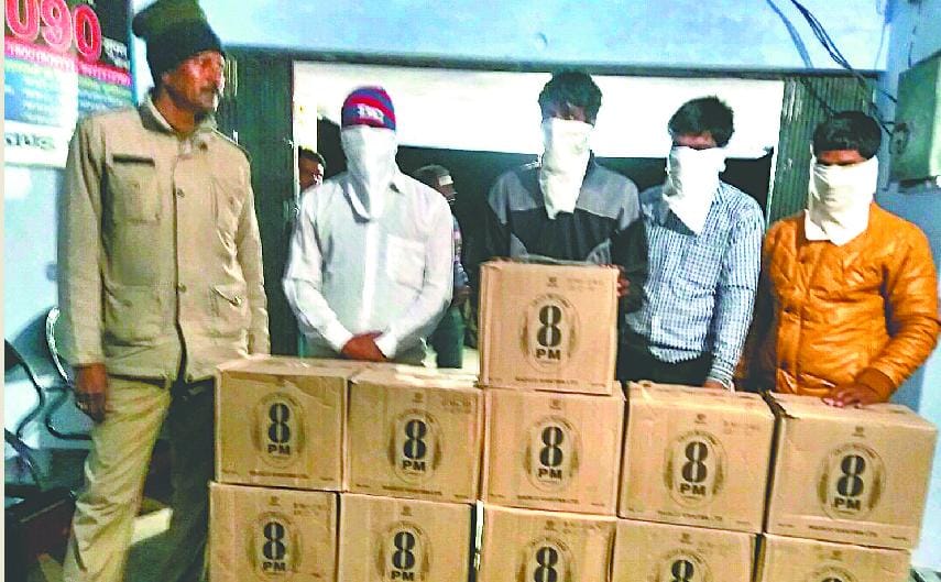 Police caught the two vehicles 192 bottle wine