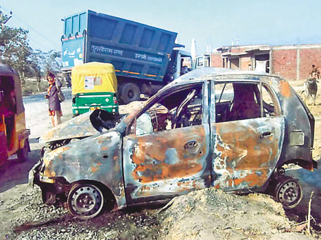 Reflex dumper brushes, car fire