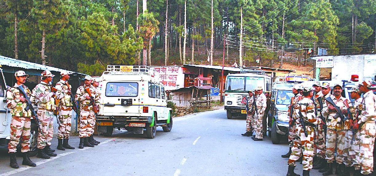 Lohaghat strong security arrangements in the region