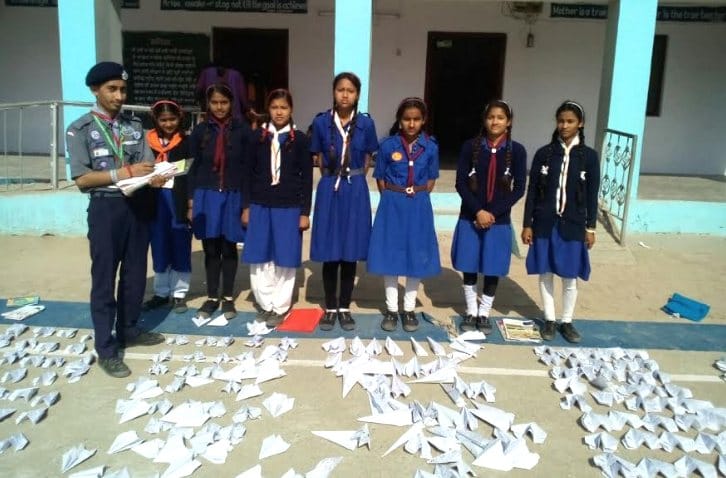 Moginand School Students Fly 7730 Areoplane against Drug Use.