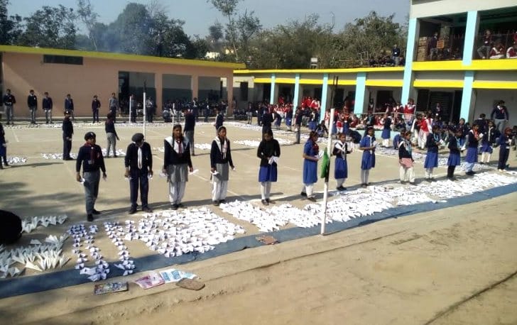 Moginand School Students Fly 7730 Areoplane against Drug Use.