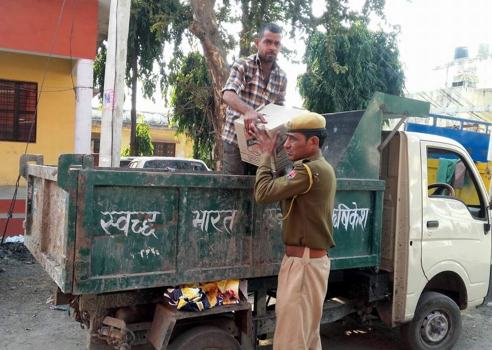 Alcohol found in garbage vehicle